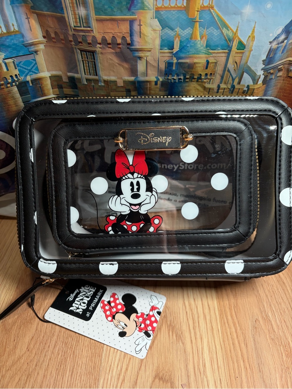 Disney Minnie Mouse Black, White & Red Clear Cosmetic Case